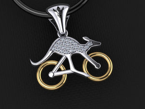 Gold Cycling Skippy Pendant – Pave Diamond Set
