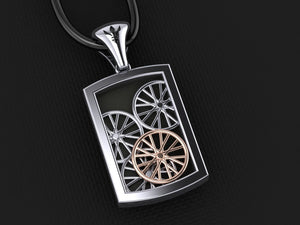 Wheelie Pendant – with Rose Gold Rim